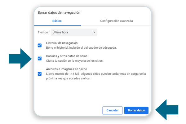 borrar cookies